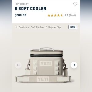 Yeti Hopper Flip 8 Soft Cooler in Cape Taupe (NWT)